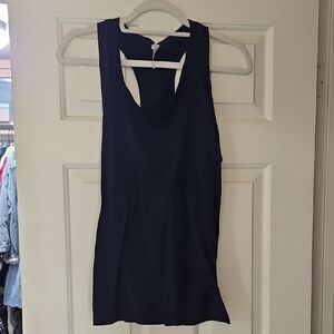 Athleta Black and Blue Backless Sleeveless Tank Top
